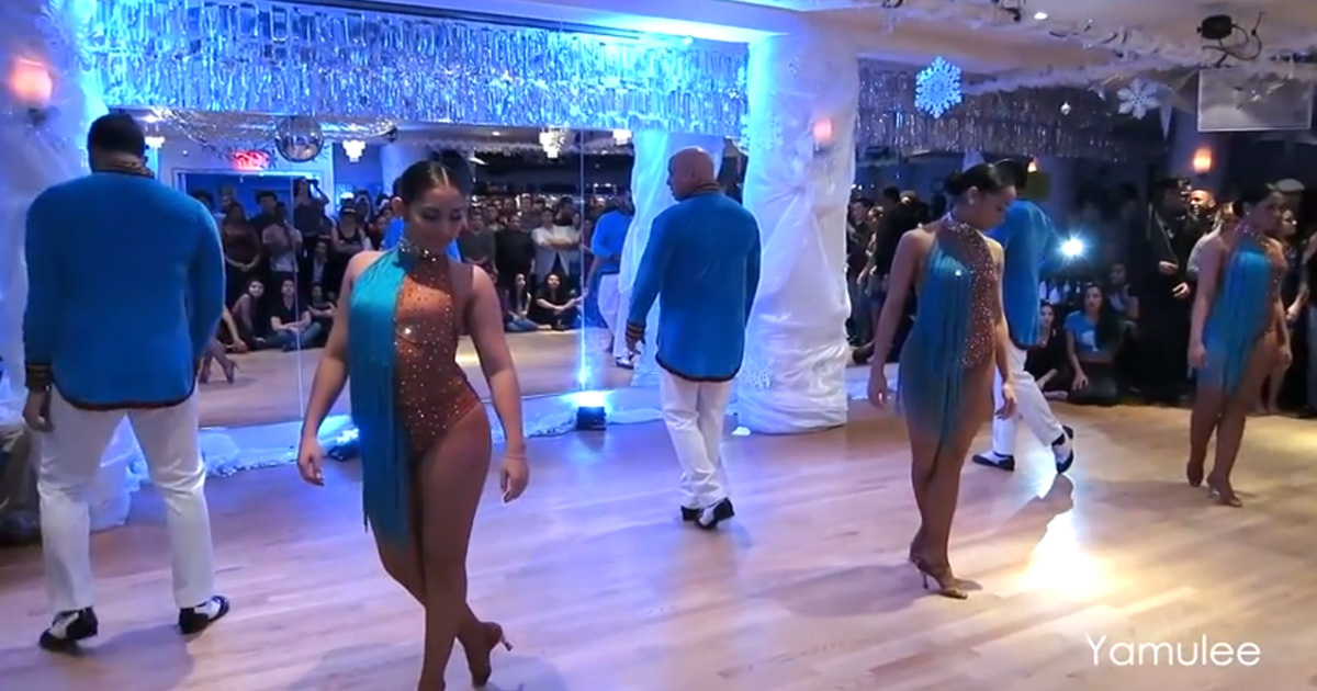 Hustle, salsa, bachata & jazz dance performances including Yamulee