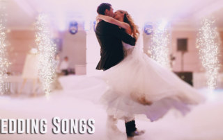 Couple dancing to wedding songs at reception