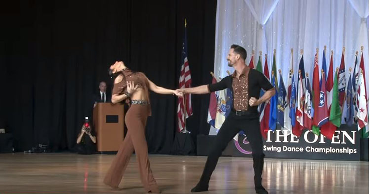 Dance Video Clips of West Coast Swing couple